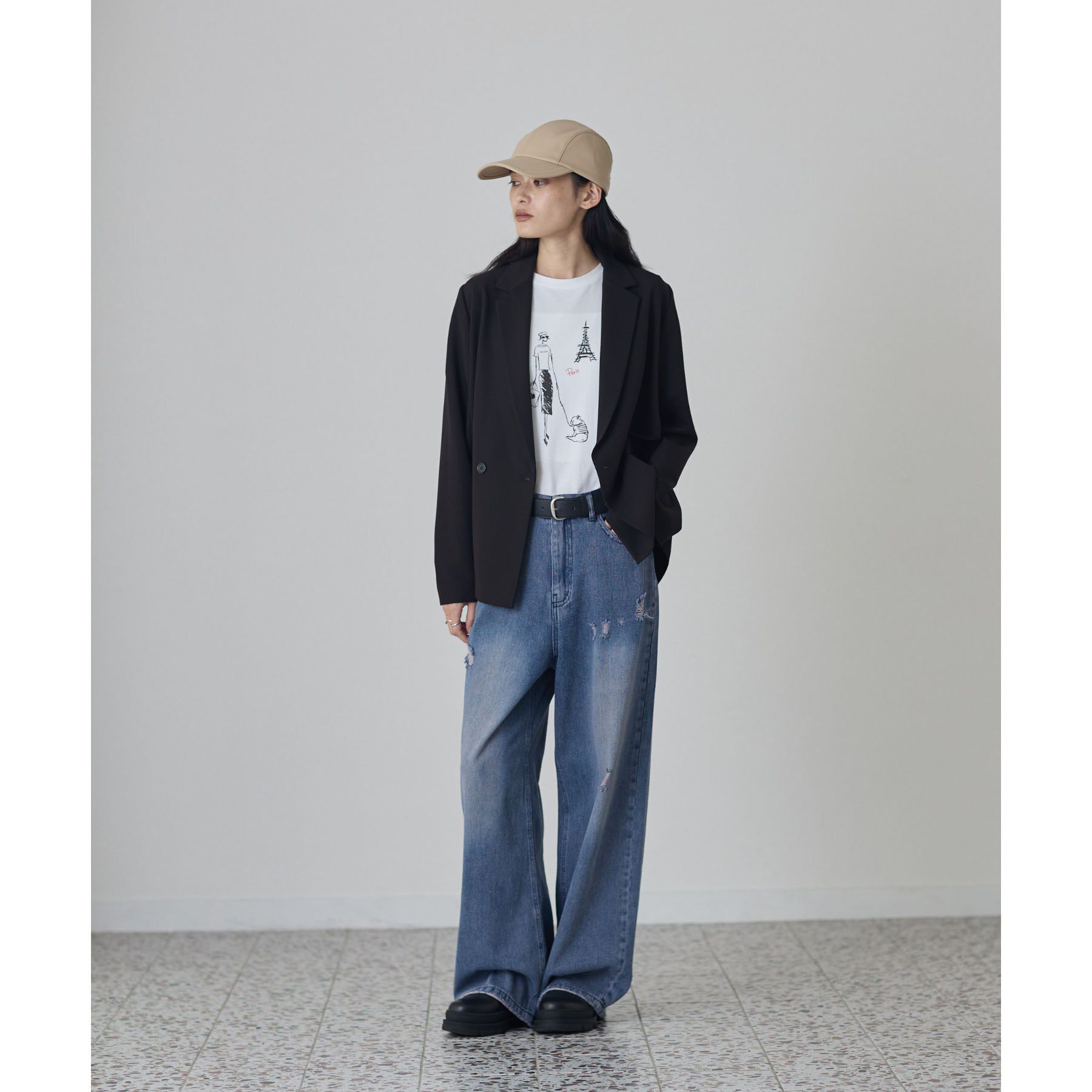 GALLEST「Comfy Set Up｜ダブルブレストイージージャケット【セットアップ対応／通勤／カセット服】」|テーラードジャケット|