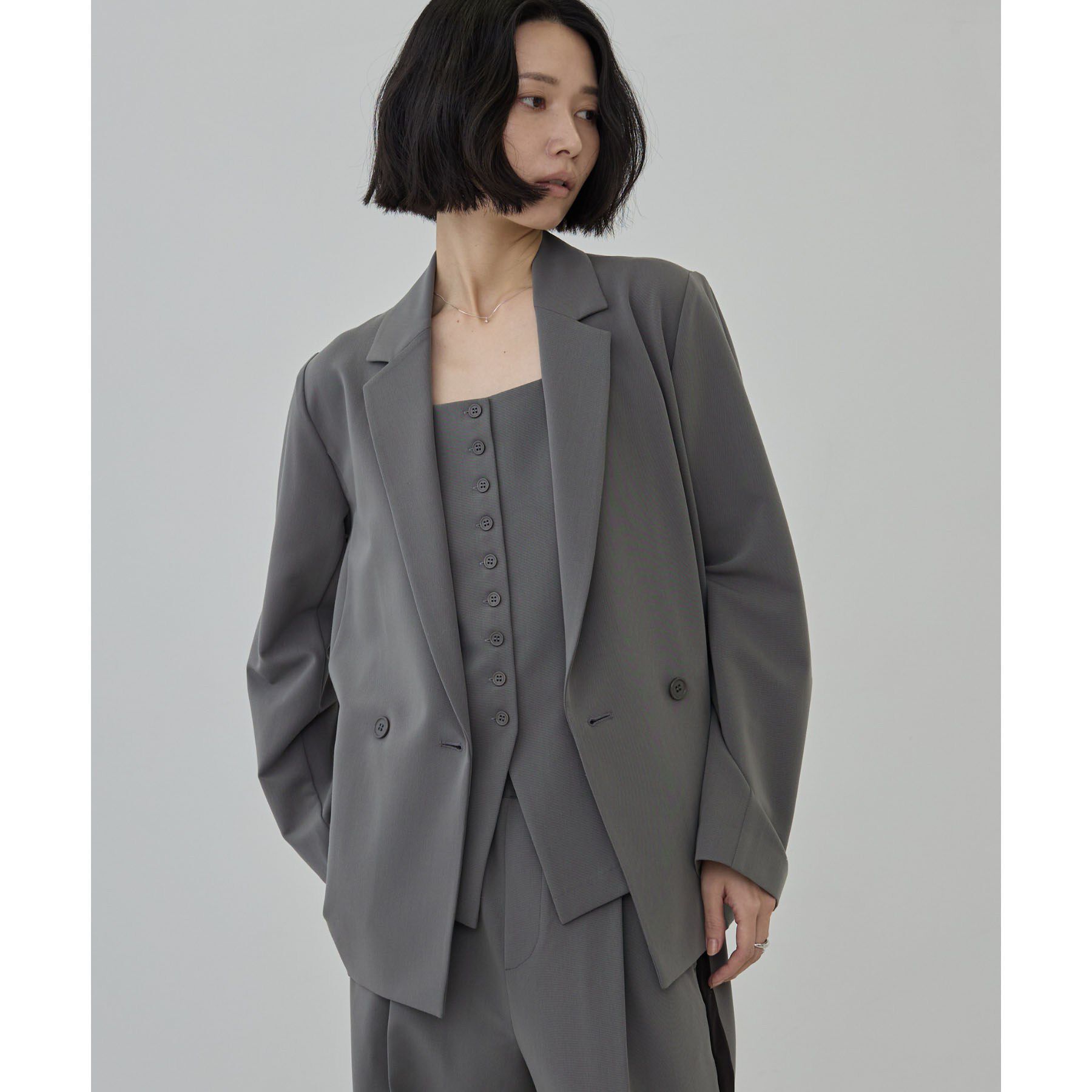 GALLEST「Comfy Set Up｜ダブルブレストイージージャケット【セットアップ対応／通勤／カセット服】」|テーラードジャケット|