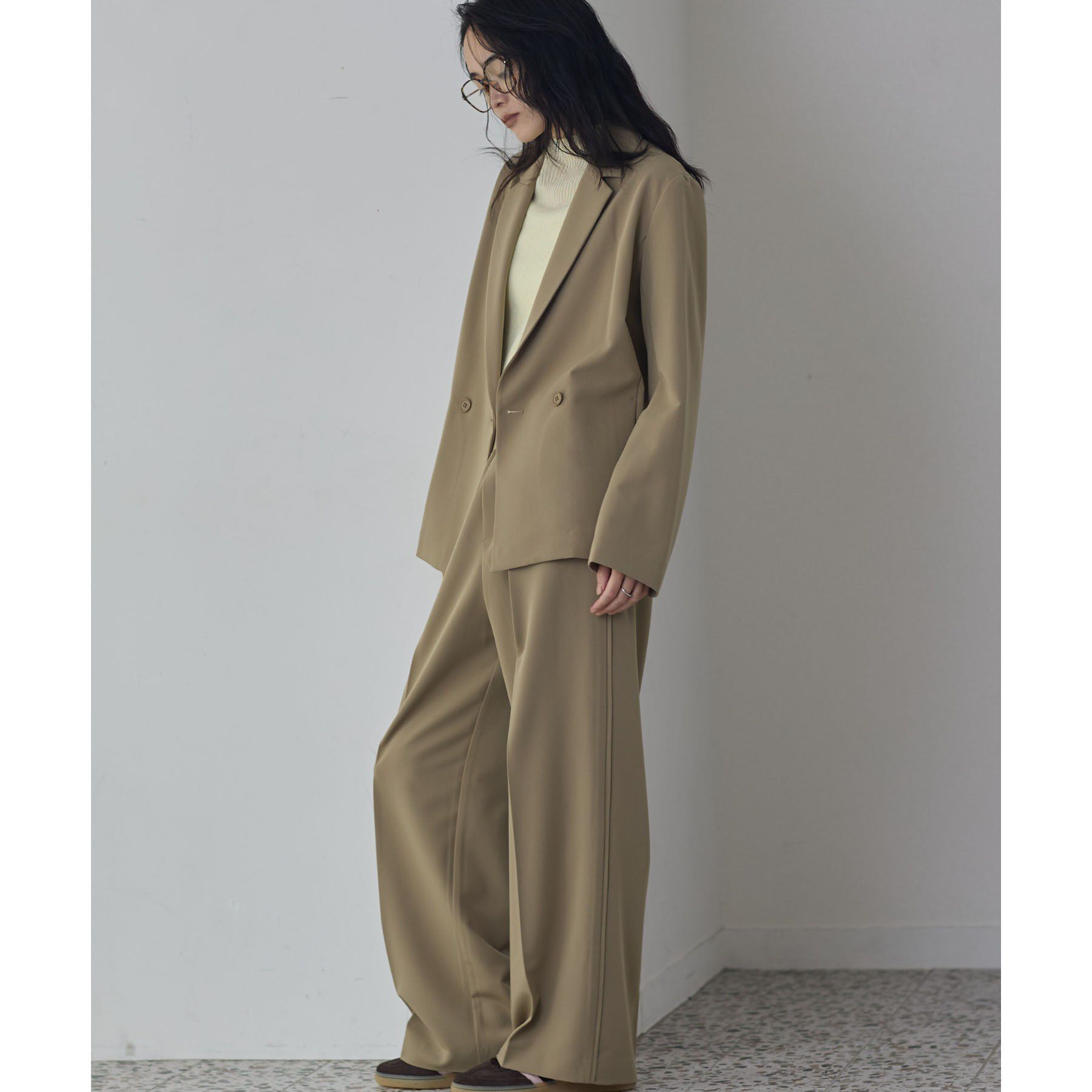 GALLEST「Comfy Set Up｜ダブルブレストイージージャケット【セットアップ対応／通勤／カセット服】」|テーラードジャケット|