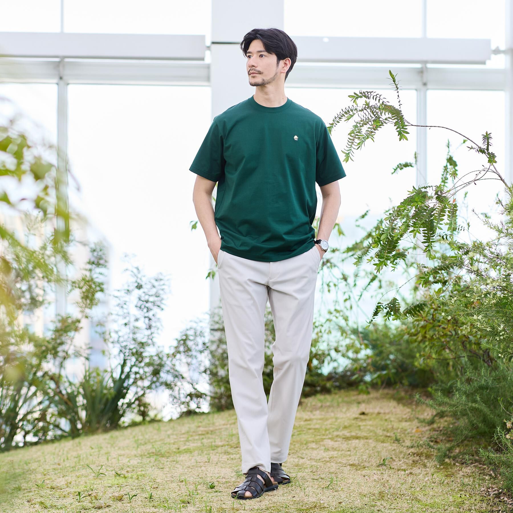 TAKEO KIKUCHI「【日本製】ワンポイント刺繍 半袖Tシャツ」|Tシャツ・カットソー|