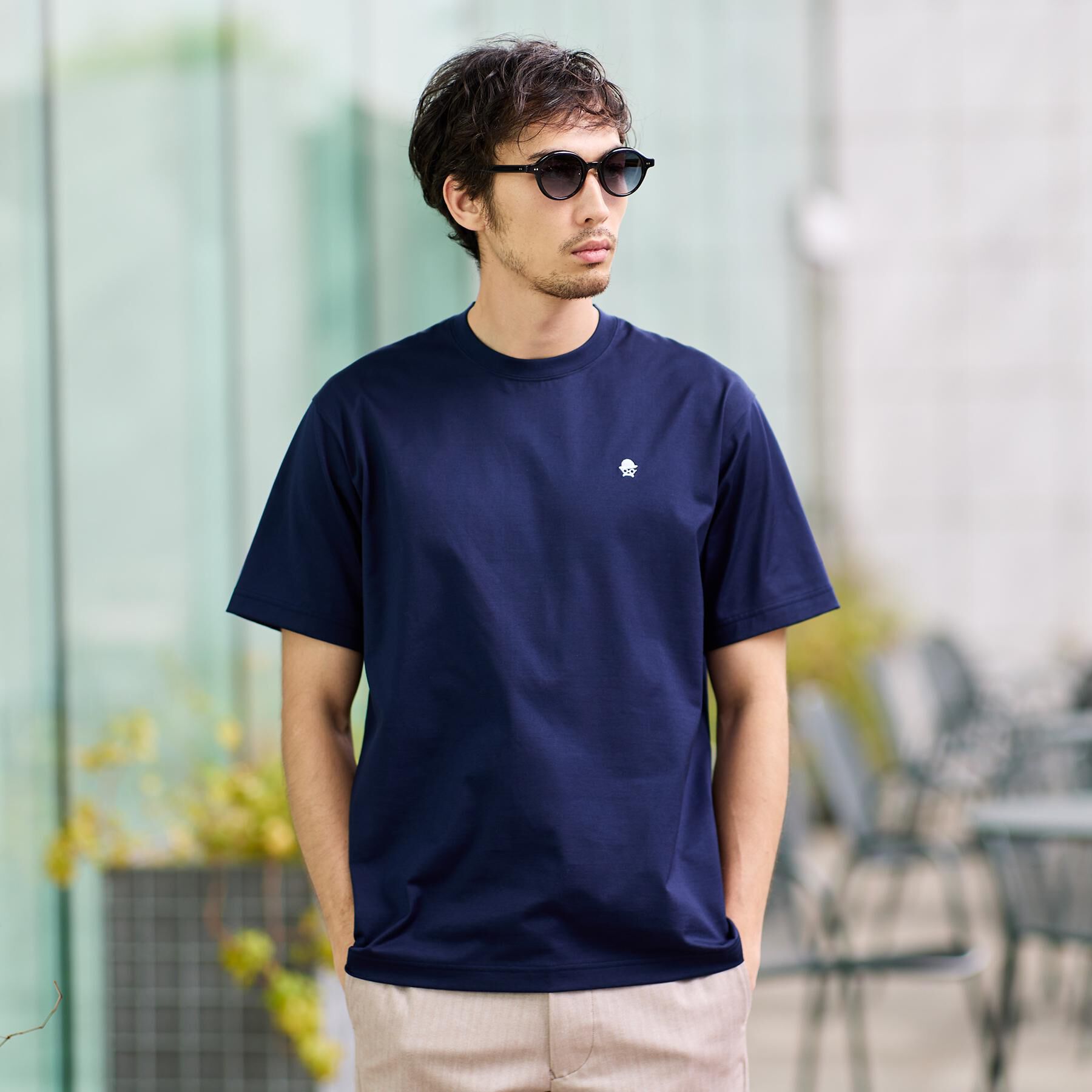 TAKEO KIKUCHI「【日本製】ワンポイント刺繍 半袖Tシャツ」|Tシャツ・カットソー|