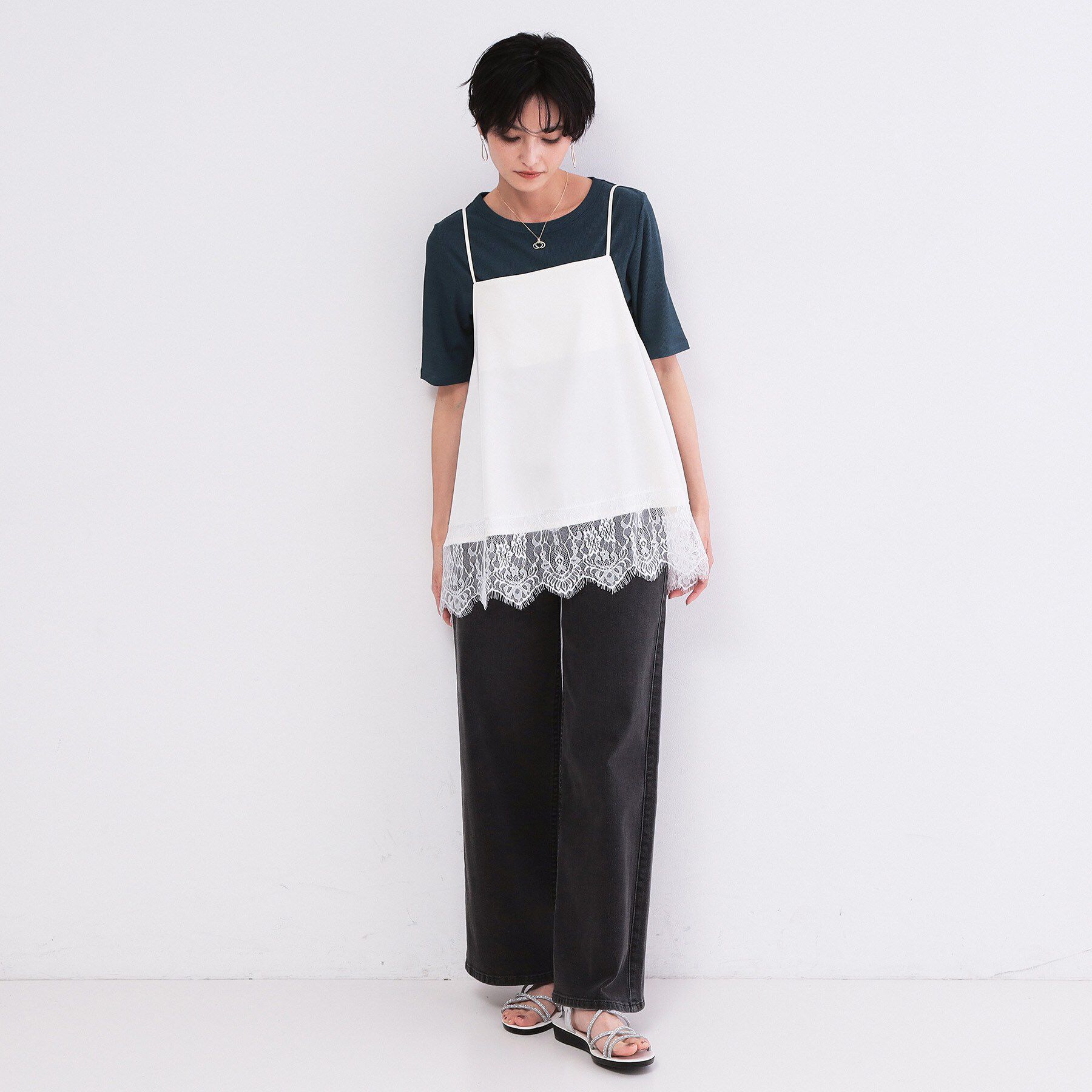 OPAQUE.CLIP「シアーメランジリブカットソー【洗濯機OK】」|Tシャツ・カットソー|
