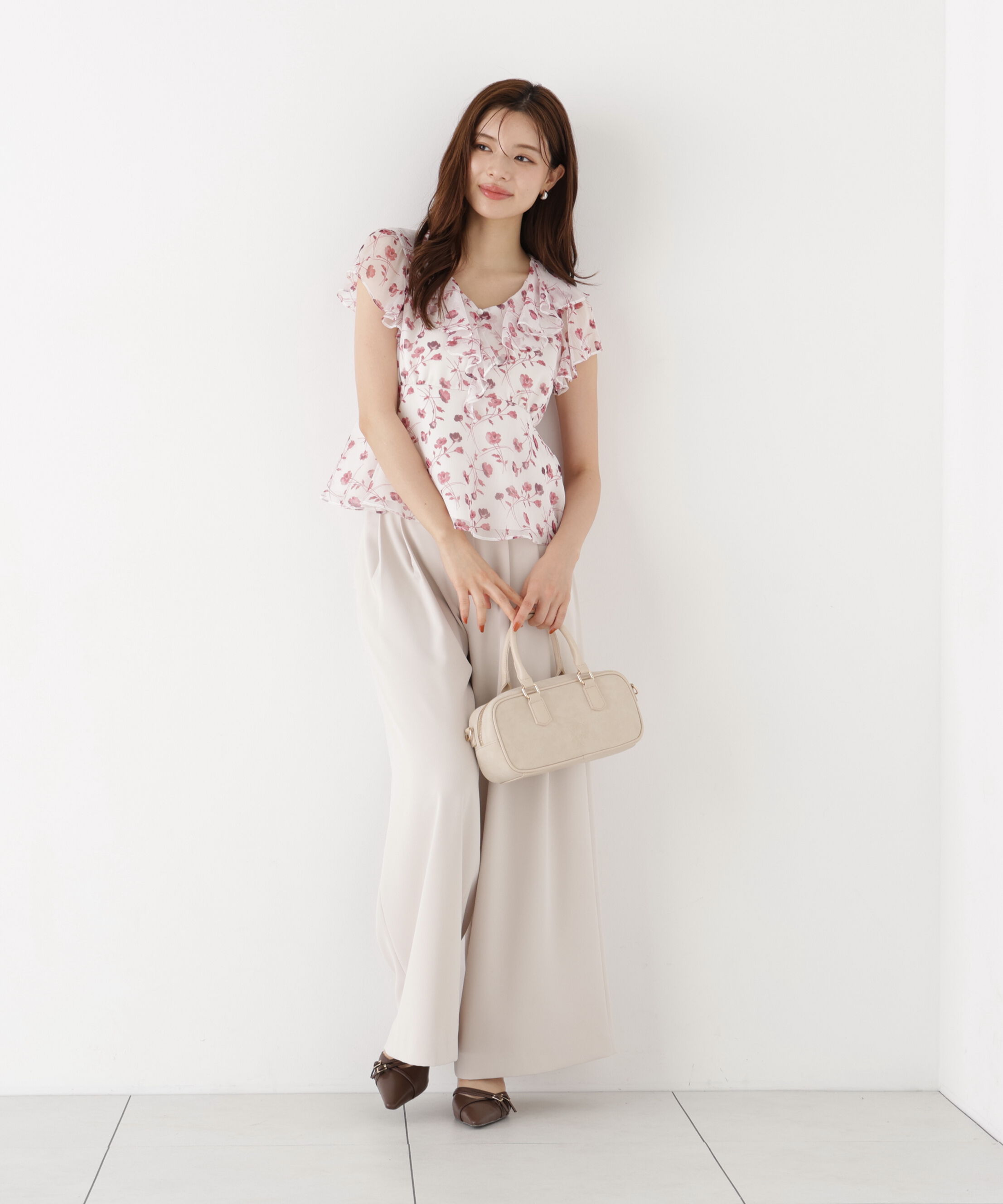 PROPORTION BODY DRESSING「フラワープリントペプラムブラウス」|シャツ・ブラウス|