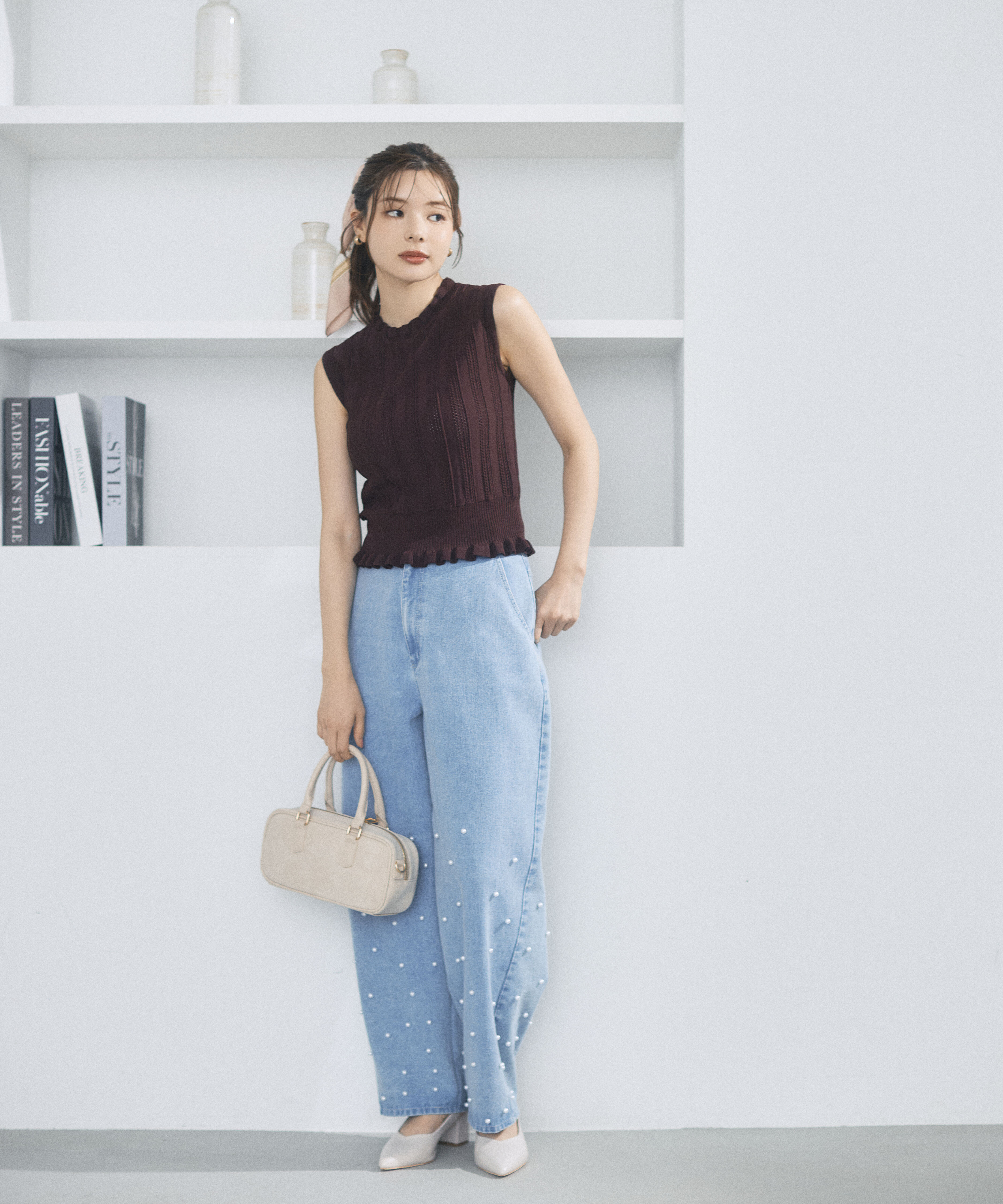 PROPORTION BODY DRESSING「パールデニムパンツ」|その他|ライトブルー