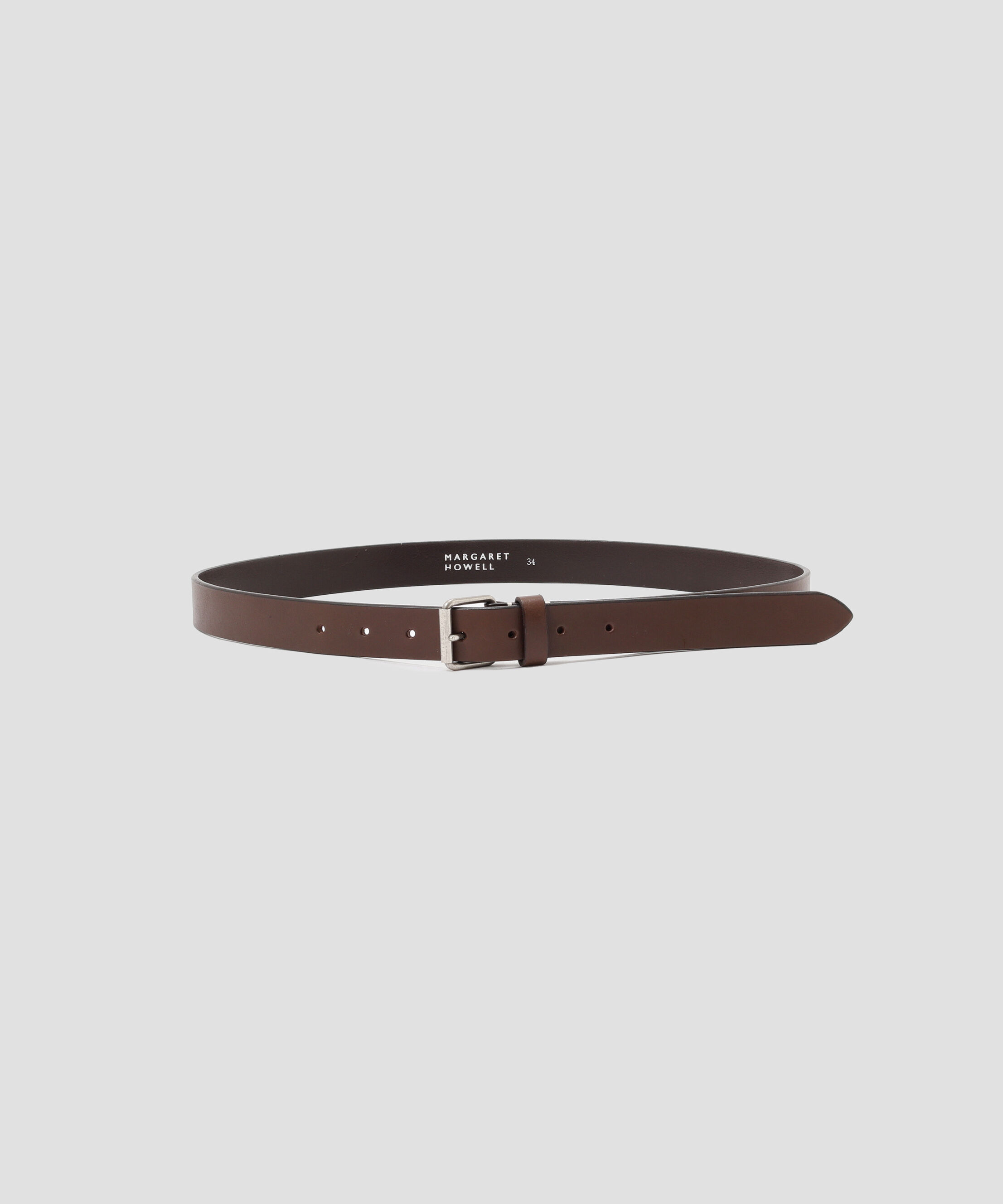 MARGARET HOWELL「OILED LEATHER NARROW BELT」|ベルト|DARK BROWN2