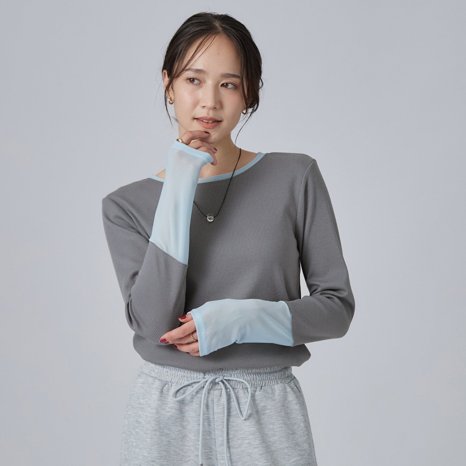 SHOO･LA･RUE「【S-LL/洗濯機可】コーデの幅広がる お袖チュールトップス」|Tシャツ・カットソー|