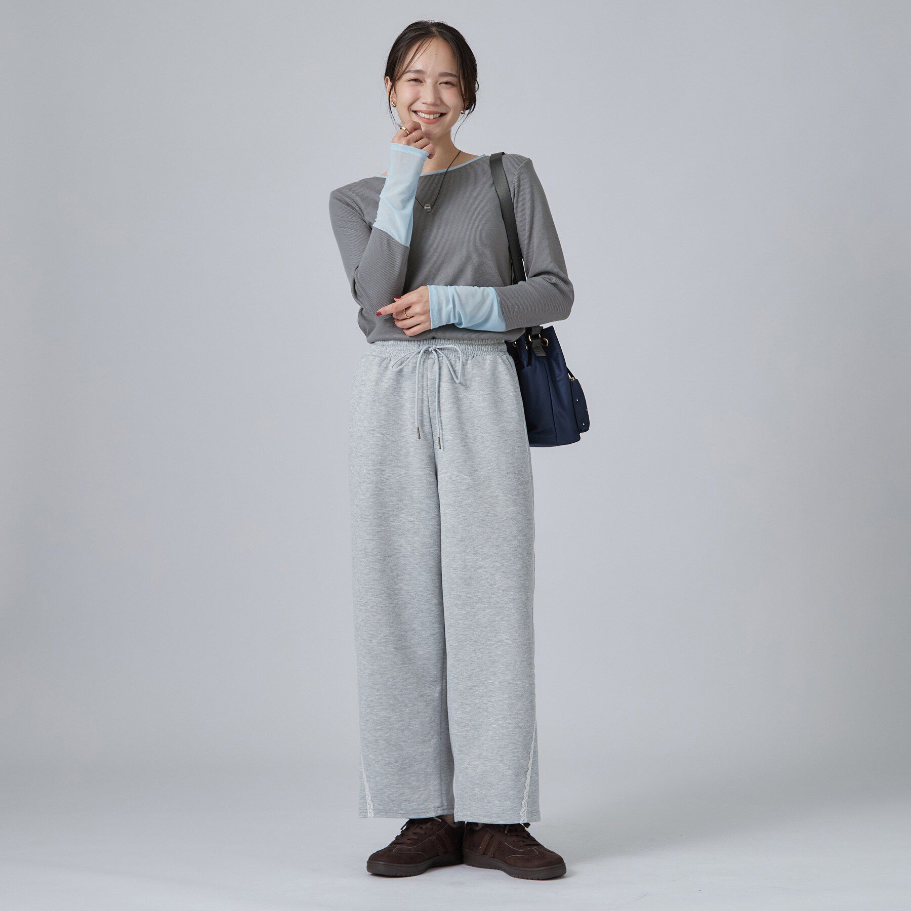 SHOO･LA･RUE「【S-LL/洗濯機可】コーデの幅広がる お袖チュールトップス」|Tシャツ・カットソー|