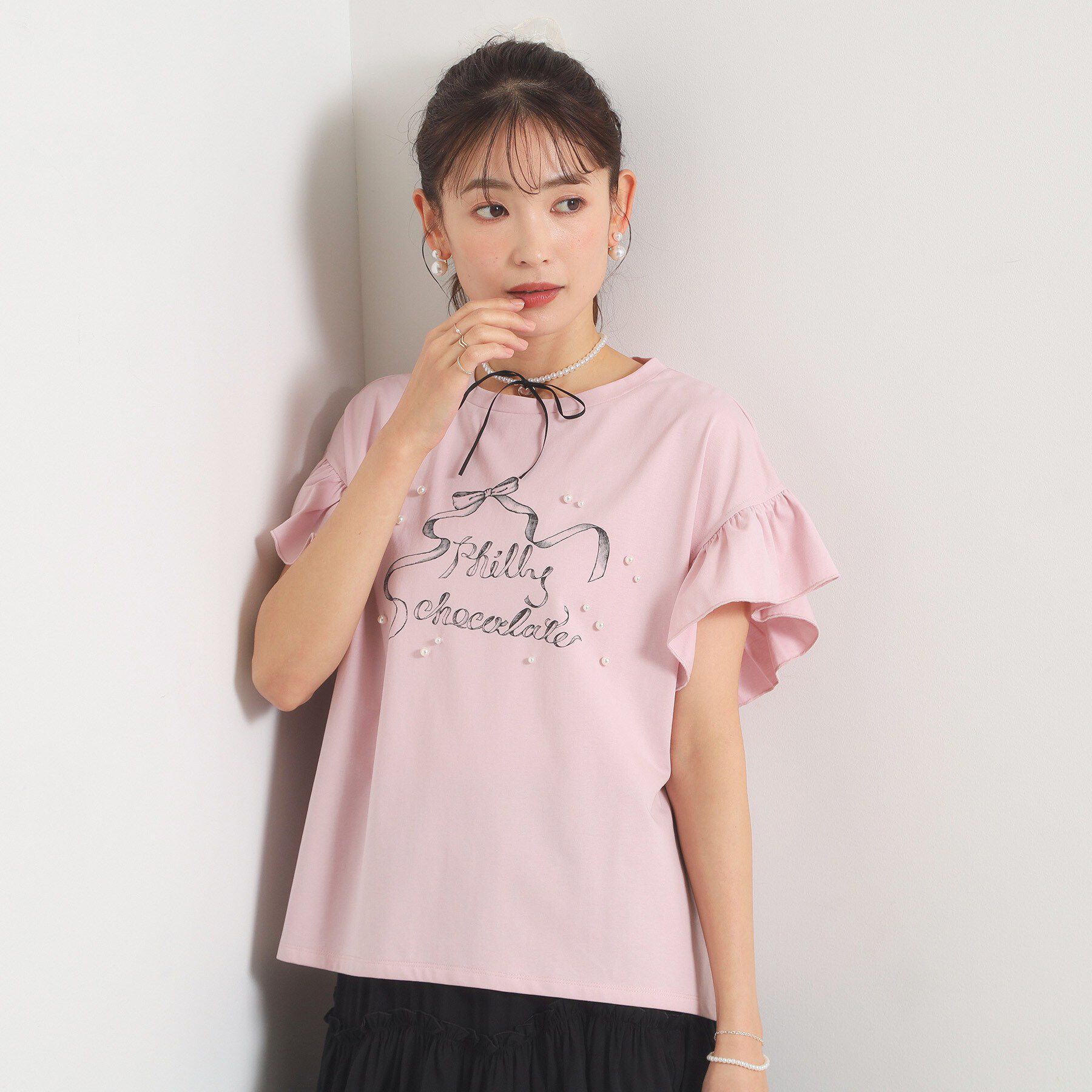 ITS&rsquo;DEMO「<Philly chocolateコラボ>リボンTシャツ」|Tシャツ・カットソー|