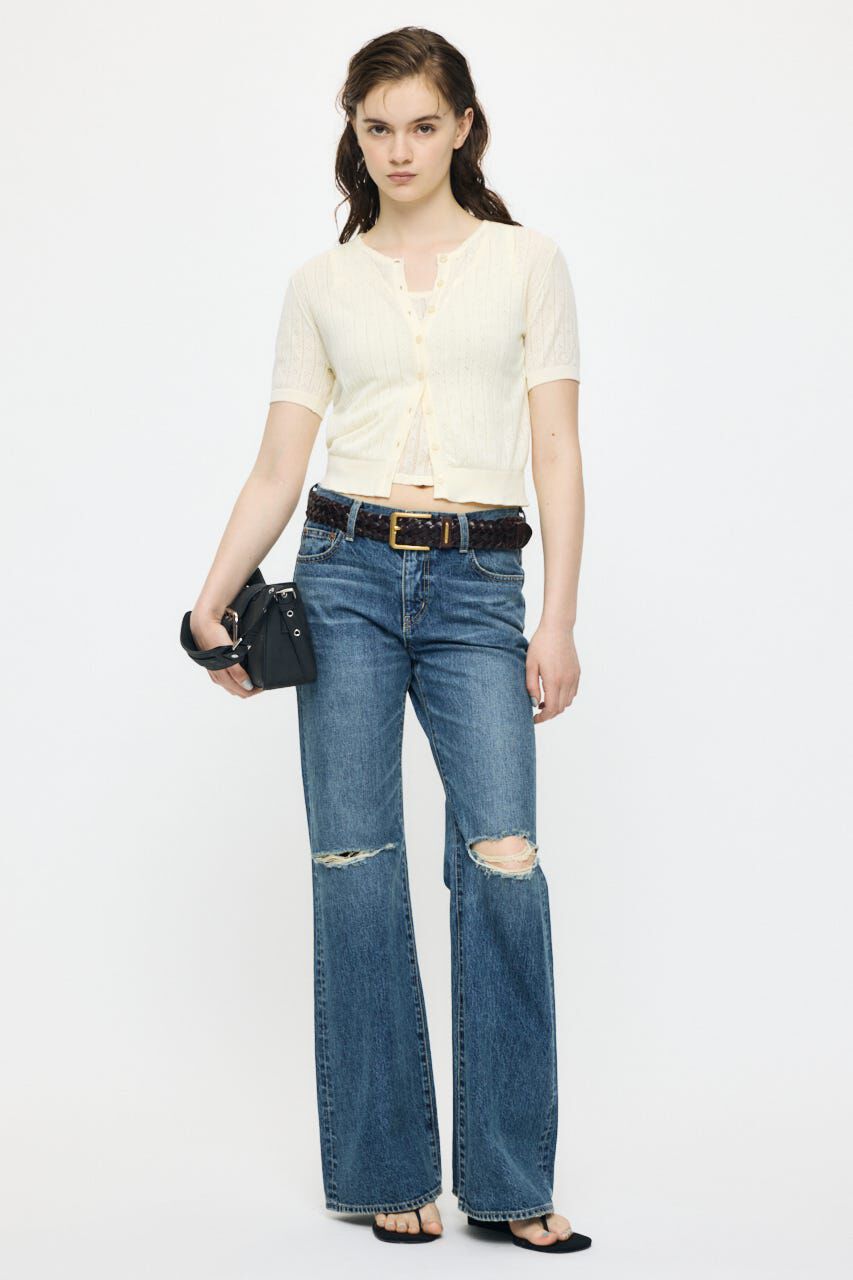 MOUSSY「EYELET KNIT カーディガン」|ニット・セーター|