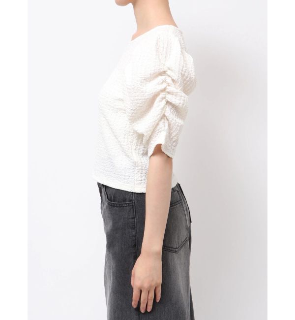 MURUA「シャーリングハーフトップス」|Tシャツ・カットソー|