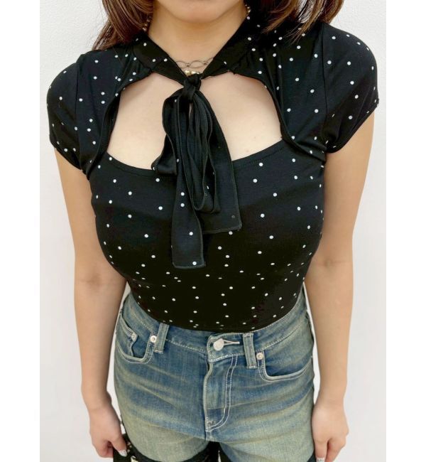 EVRIS「2WAYボウタイドットトップス」|Tシャツ・カットソー|