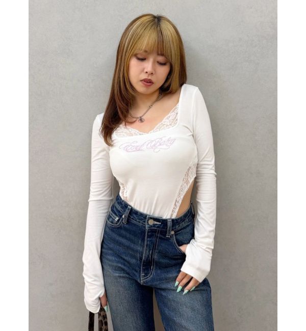 EVRIS「【SupBaby &times; EVRIS】レースドッキングボディースーツ」|Tシャツ・カットソー|