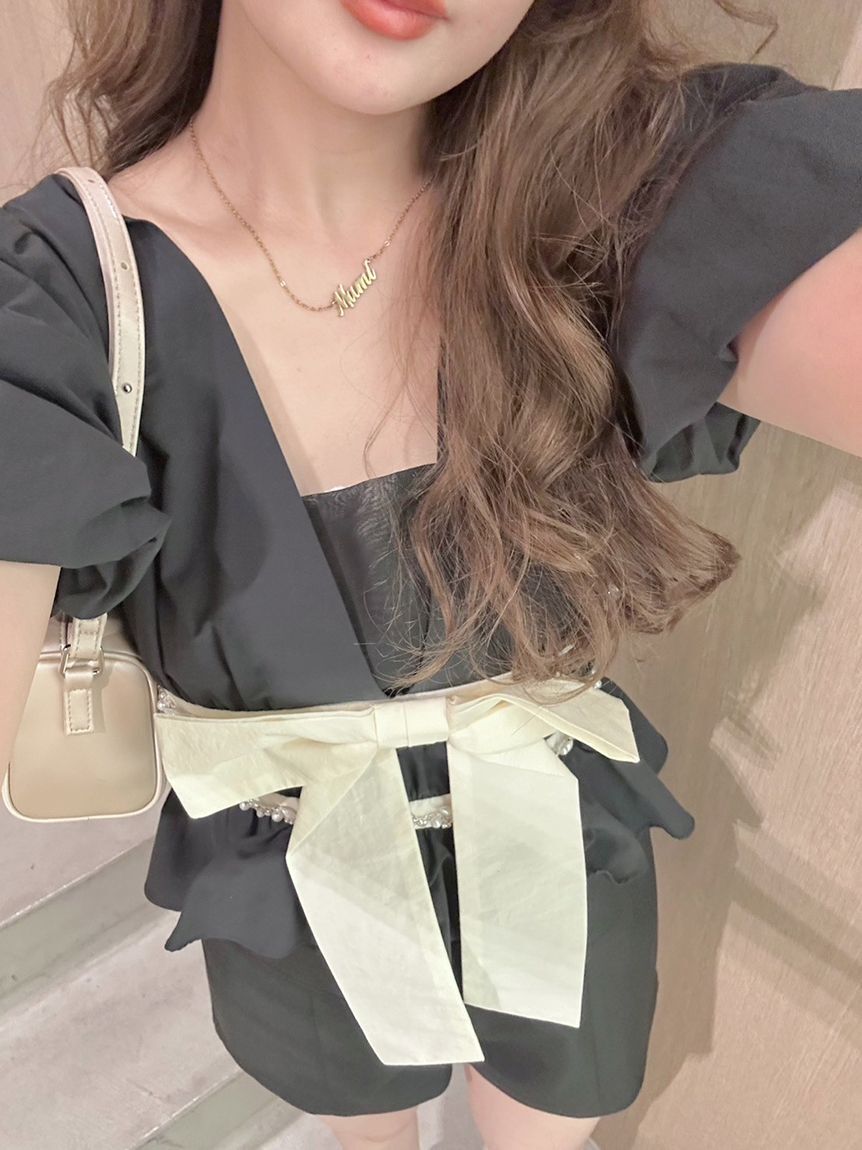 LILY BROWN「[L.B CANDY STOCK]ペプラムリボントップス」|Tシャツ・カットソー|