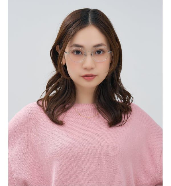  「ラウンド型 メガネ | 中顔面短縮みえメガネ 丸型 チタン 軽量 メタル 伊達 Zoff レンズ交換券付」|メガネ|シルバー
