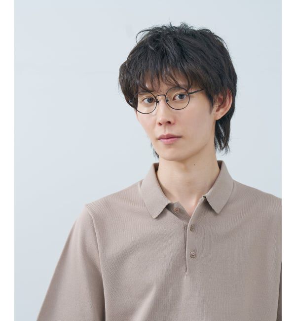  「ラウンド型 メガネ | 中顔面短縮みえメガネ 丸型 チタン 軽量 メタル 伊達 Zoff レンズ交換券付」|メガネ|