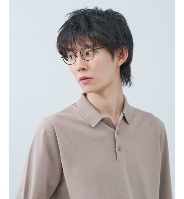  「ラウンド型 メガネ | 中顔面短縮みえメガネ 丸型 チタン 軽量 メタル 伊達 Zoff レンズ交換券付」|メガネ|