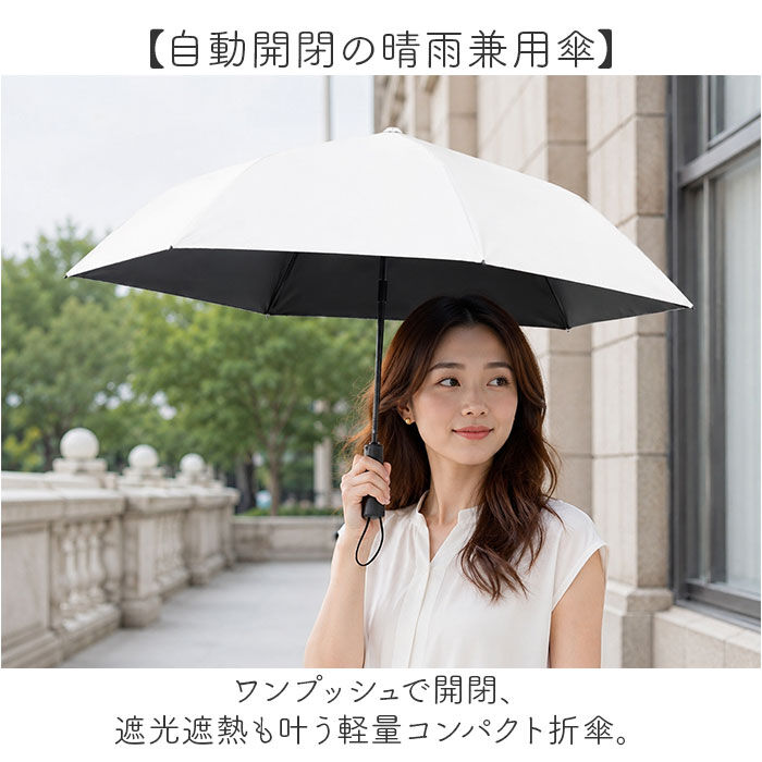 BACKYARD FAMILY「自動開閉 折りたたみ傘 晴雨兼用 通販 折り畳み傘 ワンタッチ 日傘 遮光 遮熱 自動開閉傘」|傘|