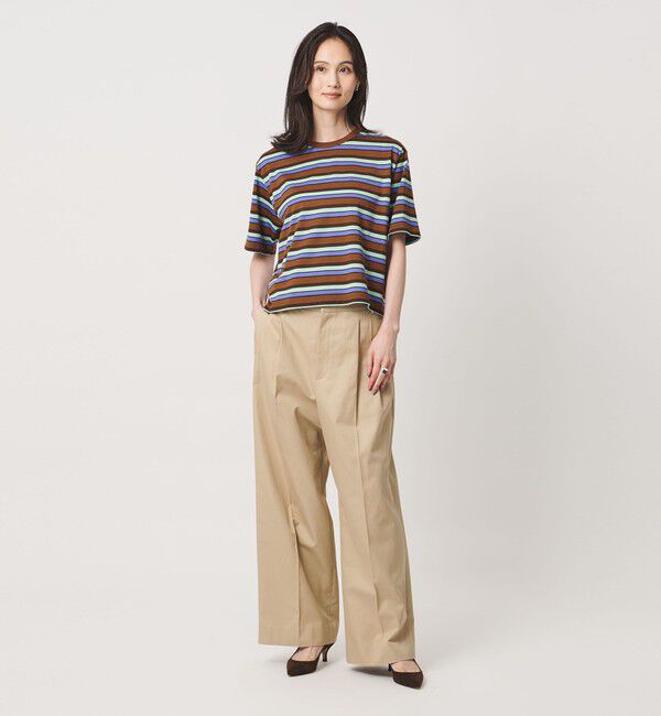 UNITED ARROWS「マルチボーダー ハーフスリーブ Tシャツ」|Tシャツ・カットソー|