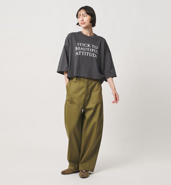 UNITED ARROWS「＜SACRA＞６分袖 レター Tシャツ」|Tシャツ・カットソー|
