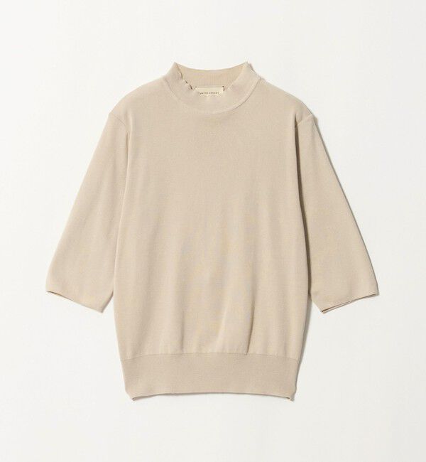 UNITED ARROWS「５分袖 ミニ ハイネック ニット ‐ウォッシャブル‐」|ニット・セーター|NATURAL