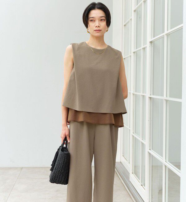 UNITED ARROWS green label relaxing「ダブルフレアオールインワン マシンウォッシャブル 通気性 ストレッチ」|オールインワン|