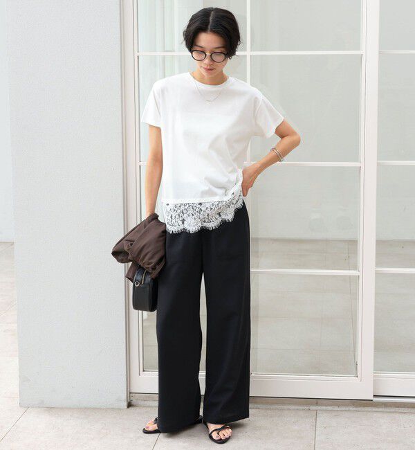 UNITED ARROWS green label relaxing「スソ レース ショートスリーブ カットソー」|Tシャツ・カットソー|