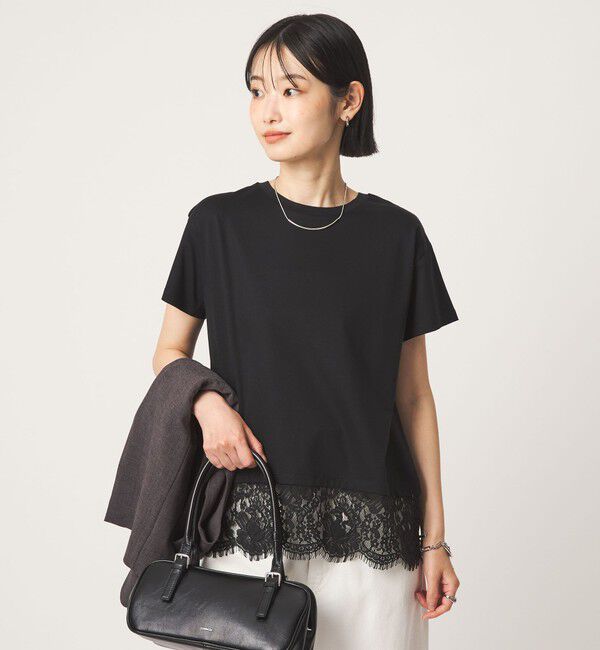 UNITED ARROWS green label relaxing「スソ レース ショートスリーブ カットソー」|Tシャツ・カットソー|