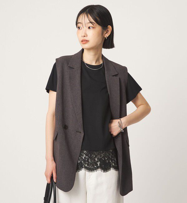 UNITED ARROWS green label relaxing「スソ レース ショートスリーブ カットソー」|Tシャツ・カットソー|