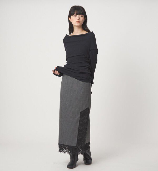EMMEL REFINES「＜EMMEL REFINES＞EM フライス ルーズフィット オフショルダー カットソー」|Tシャツ・カットソー|
