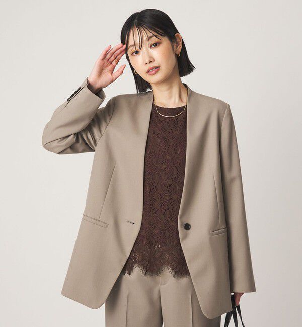 UNITED ARROWS green label relaxing「［size SHORT/TALLあり］Greed グリード ノーラペル ジャケット ウォッシャブル」|ノーカラージャケット|