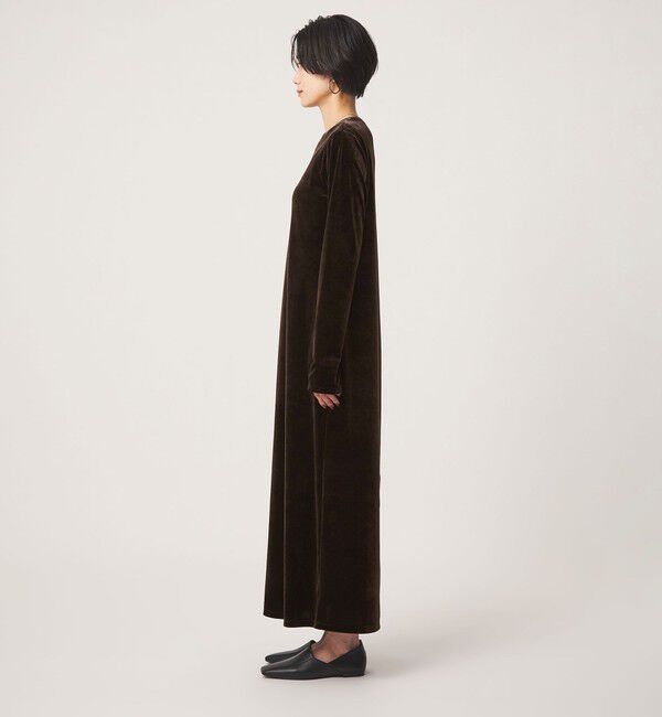 UNITED ARROWS green label relaxing「［size SHORTあり］ベロア ロングスリーブ ワンピース」|ワンピース|