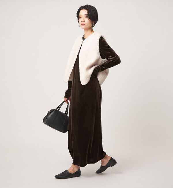 UNITED ARROWS green label relaxing「［size SHORTあり］ベロア ロングスリーブ ワンピース」|ワンピース|