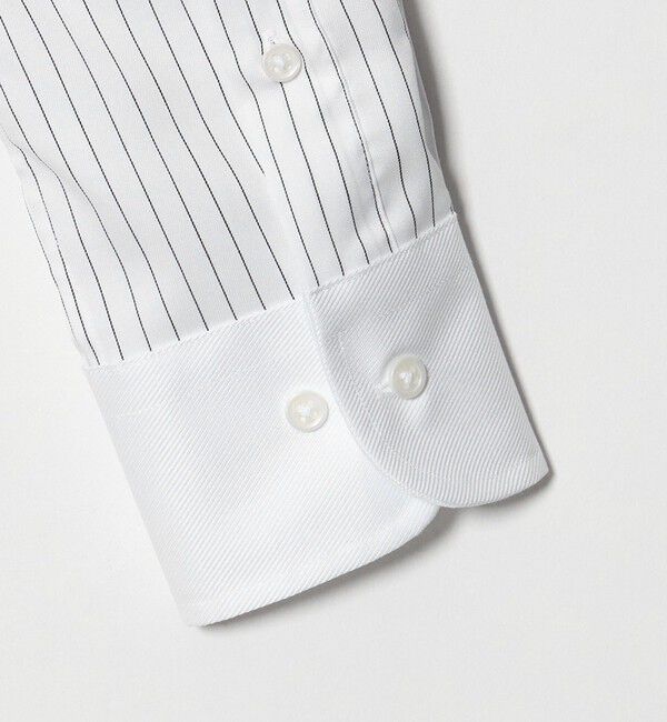 UNITED ARROWS green label relaxing「コットン ツイル ストライプ クレリック ワイドカラー ドレスシャツ -イージーアイロン-」|シャツ・ブラウス|