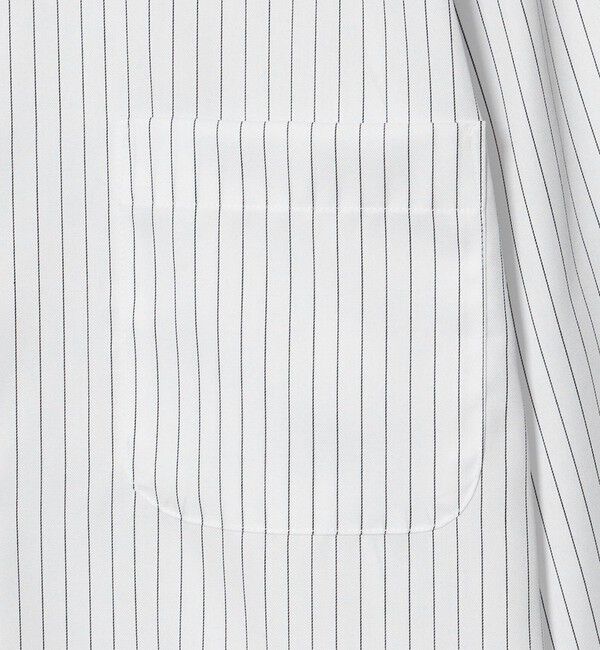 UNITED ARROWS green label relaxing「コットン ツイル ストライプ クレリック ワイドカラー ドレスシャツ -イージーアイロン-」|シャツ・ブラウス|