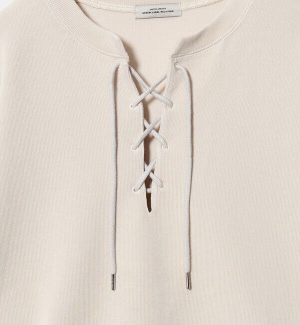 UNITED ARROWS green label relaxing「【WEB限定】＜at ease＞ダブルフェイス レースアップ プルオーバー カットソー」|Tシャツ・カットソー|