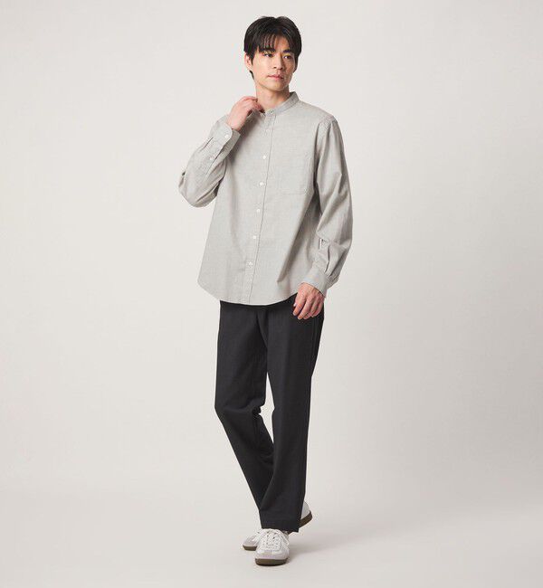 UNITED ARROWS green label relaxing「ナチュラル フィット ビエラバンドカラー 長袖 シャツ」|シャツ・ブラウス|