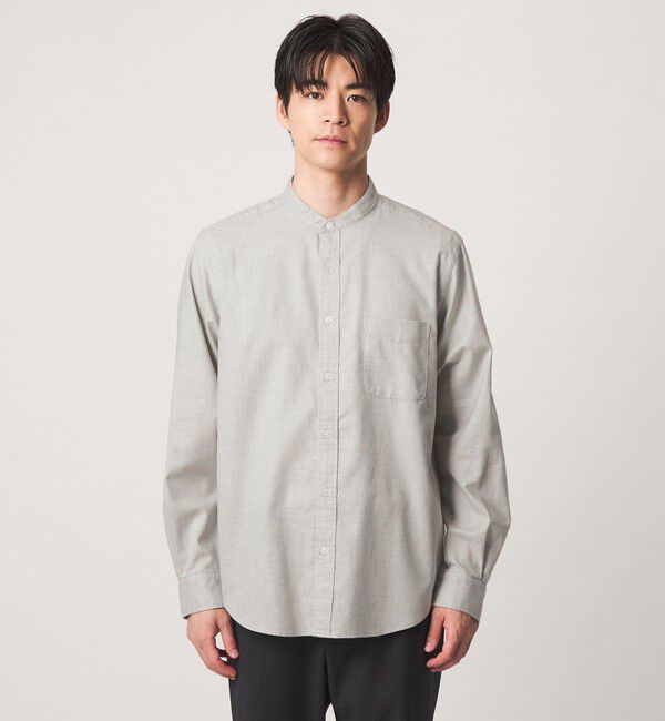 UNITED ARROWS green label relaxing「ナチュラル フィット ビエラバンドカラー 長袖 シャツ」|シャツ・ブラウス|