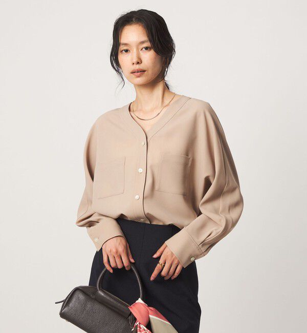 UNITED ARROWS green label relaxing「ツイル ポケット シャツ マシンウォッシャブル ストレッチ」|シャツ・ブラウス|BEIGE