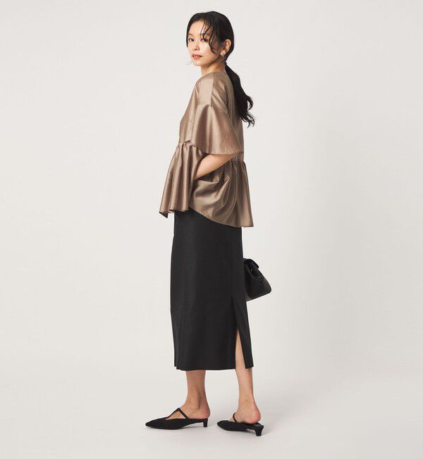 UNITED ARROWS green label relaxing「Daily Chic Iライン スリム スカート ストレッチ」|タイト|