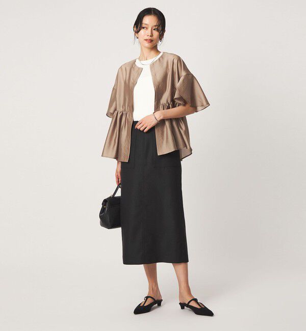 UNITED ARROWS green label relaxing「Daily Chic Iライン スリム スカート ストレッチ」|タイト|