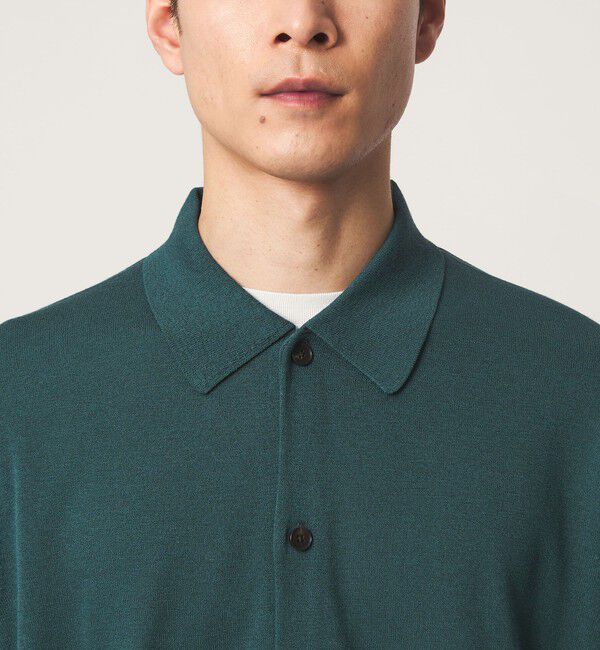 UNITED ARROWS green label relaxing「クレープヤーン 長袖 ニット ポロカーディガン -ハンドウォッシャブル-」|カーディガン|
