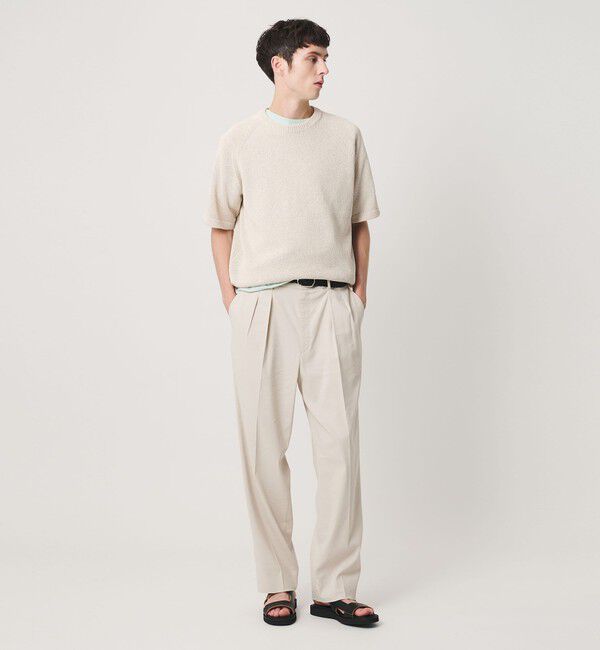 BEAUTY&YOUTH UNITED ARROWS「ペーパーヤーン サドルスリーブ クルーネック ニット ウォッシャブル」|ニット・セーター|