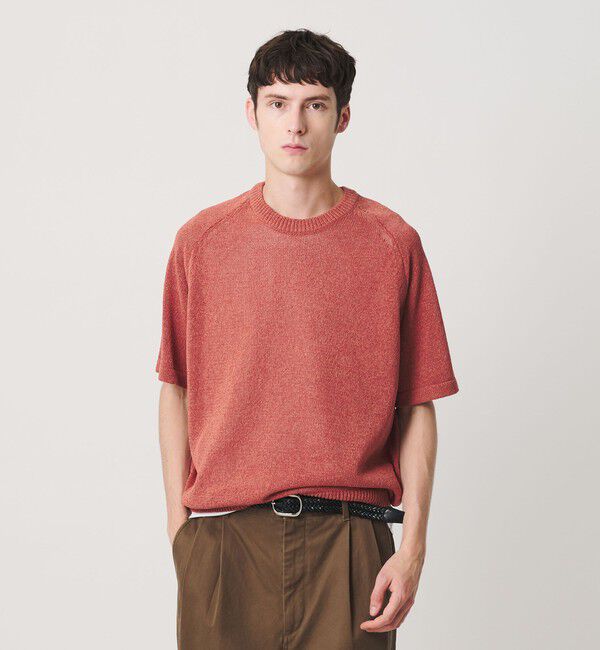 BEAUTY&YOUTH UNITED ARROWS「ペーパーヤーン サドルスリーブ クルーネック ニット ウォッシャブル」|ニット・セーター|