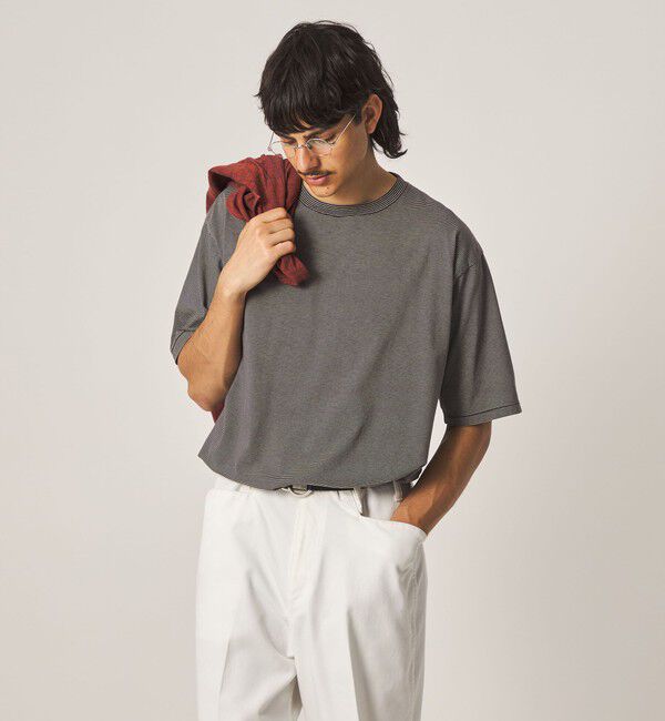 STEVEN ALAN「＜Steven Alan＞ サイロ ボーダー クルーネック Tシャツ」|Tシャツ・カットソー|