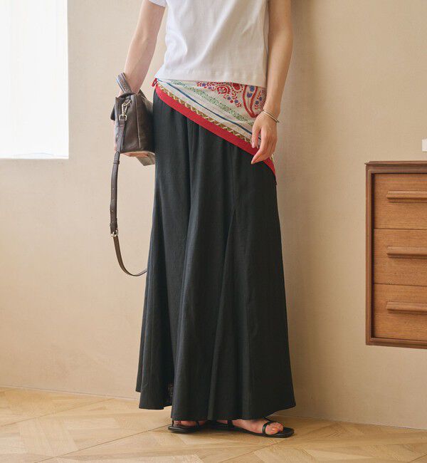 BEAUTY&YOUTH UNITED ARROWS「【WEB限定】麻ブレンド フレアロングスカート ウォッシャブル」|フレア|