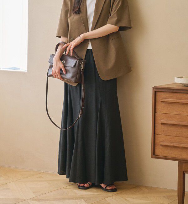 BEAUTY&YOUTH UNITED ARROWS「【WEB限定】麻ブレンド フレアロングスカート ウォッシャブル」|フレア|