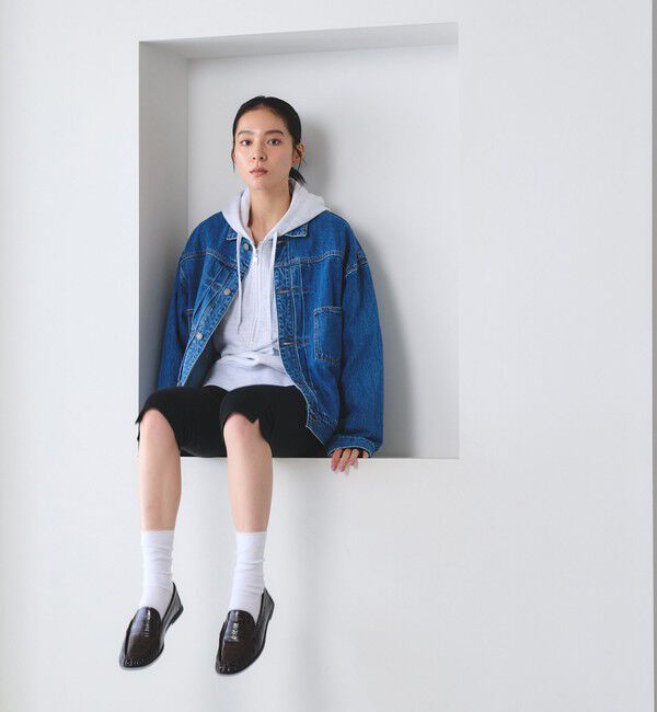 BEAUTY&YOUTH UNITED ARROWS「レザーライク エンボス ギャザー ローファー」|ローファー|