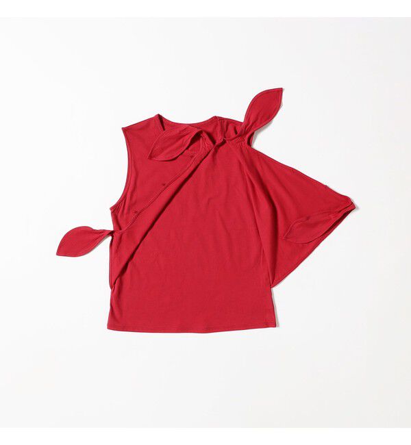 Ray BEAMS 「アシンメトリー リボン ノースリーブ」|Tシャツ・カットソー|