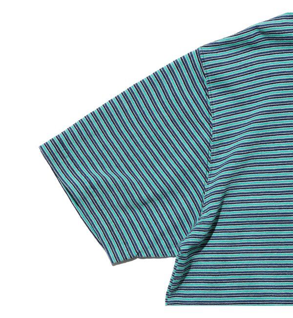 BEAMS PLUS「BEAMS PLUS｜Pocket Tee Indigo Stripe｜ポケットT｜大人カジュアル」|Tシャツ・カットソー|