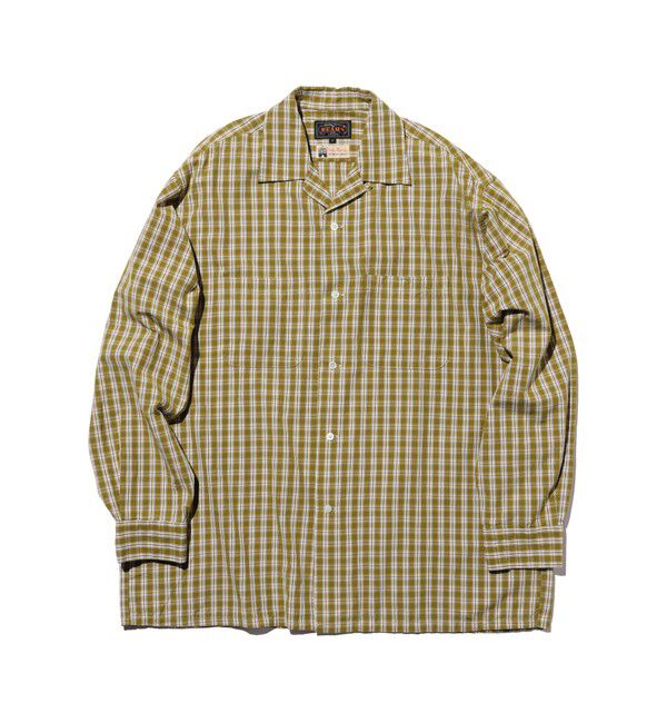 BEAMS PLUS「Open Collar 80/2 Madras」|シャツ・ブラウス|YELLOW